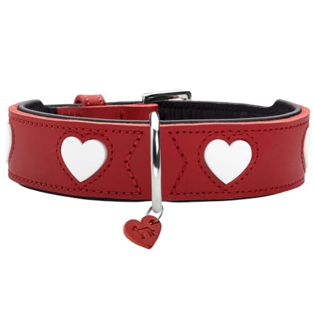 (TG. 75) HUNTER Collare Love colore rosso/nero, taglia 75 - NUOVO 