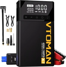 VTOMAN X7 Jump Starter with Air Compressor, 4250A&160PSI Battery Car X7-Black