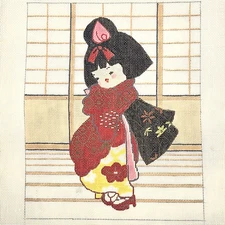 NEEDLEPOINT CANVAS: CHILD GEISHA      BM