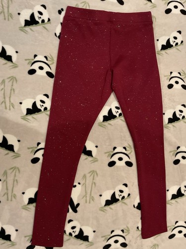 Old Navy Girls XXL 18 Plus Red Glitter Cozy Lined Leggings Sparkles Maroon 2XL - Picture 3 of 6