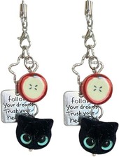 Plush Black Cat Phone Charm Keychain Cute Durable Pendant for Phone Keys Bag