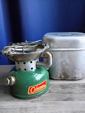 COLEMAN 502 BURNER CAMP STOVE 1968 WITH ALUMINUM CASE