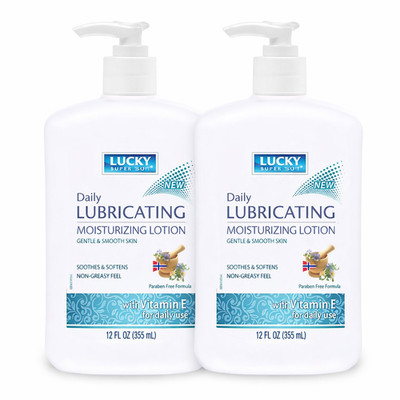 2 Pack Lucky Super Soft Lubricating Moisturizing Lotion with Vitamin E