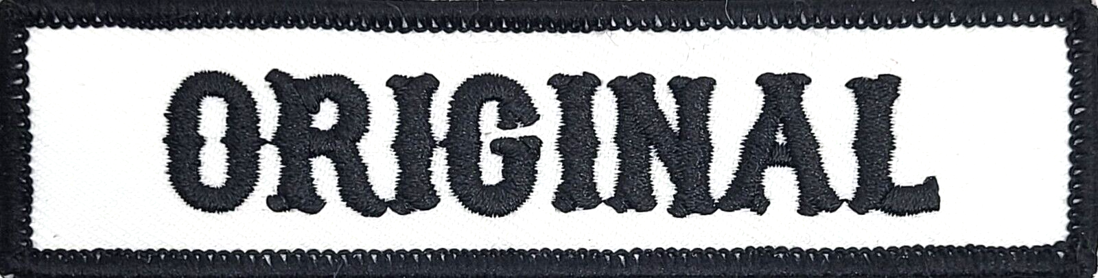 Original Motorcycle Title Rank Tag Embroidered Iron On Patch  Black Font