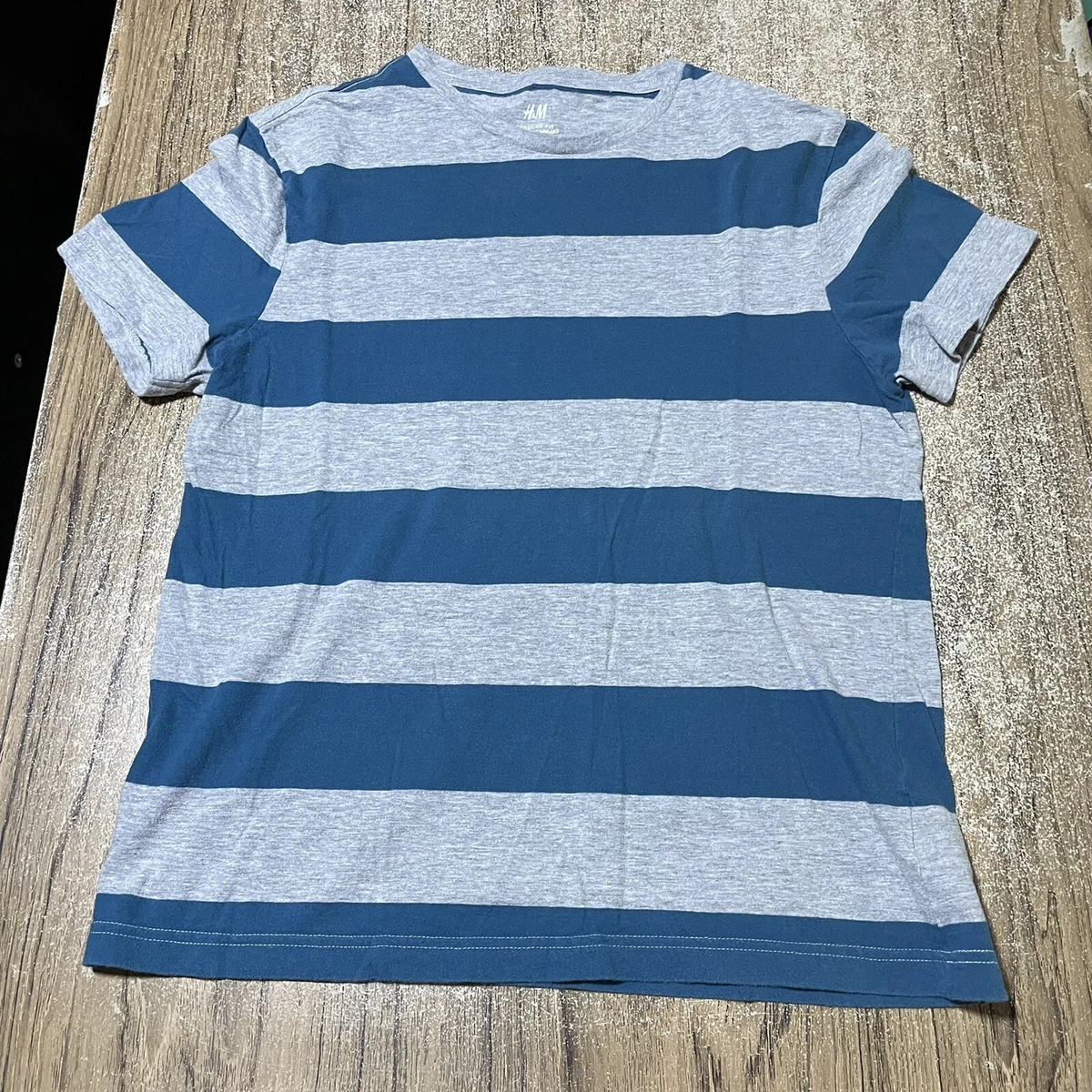H M Mens Striped Tee Shirt Size M 23390 eBay
