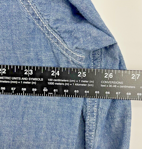 URBAN PIPELINE XXL Men Blue Shirt Denim Long Sleeve Pearl Snap Western - Picture 5 of 11
