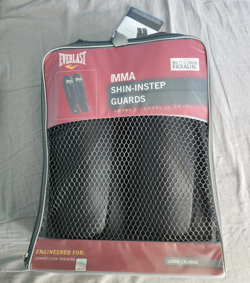 Everlast MMA espinilleras protectores negros grandes. Te invito a comprar.         Foto 2 de 2