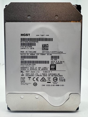 Disco rigido 10 TB HGST Ultrastar HE10 HUH721010ALE601 SATA III 3,5" ref - Foto 2 di 5