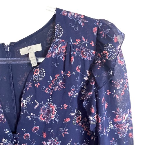 Joie Cherita Silk Romper Dark Navy Floral Size M Soft Fairycore Brunch - Picture 3 of 8