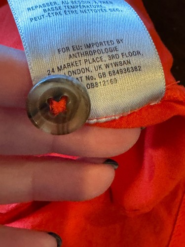Maeve Anthropologie Damenhemd 4 rot Kragen Knopfleiste vorne zum Binden Oberteil adrett - Bild 11 von 11