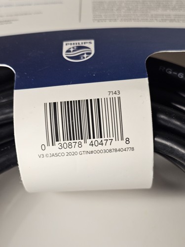 x2 Philips 25 ft (7.6 m) Audio/Video RG6 Coax Cable ▪︎ Universal ▪︎ Black ▪︎ New - Picture 6 of 6