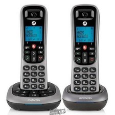Motorola Cordless Answering System Base and 2 Handsets Black  Silver