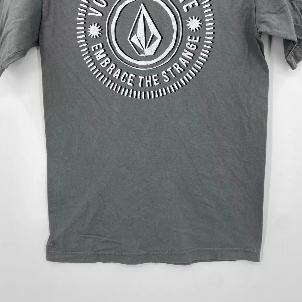 Volcom T-Shirt Adult Size S Gray Stone Logo Vintage Y2K Short Sleeve Crew Neck - Image 3 of 4