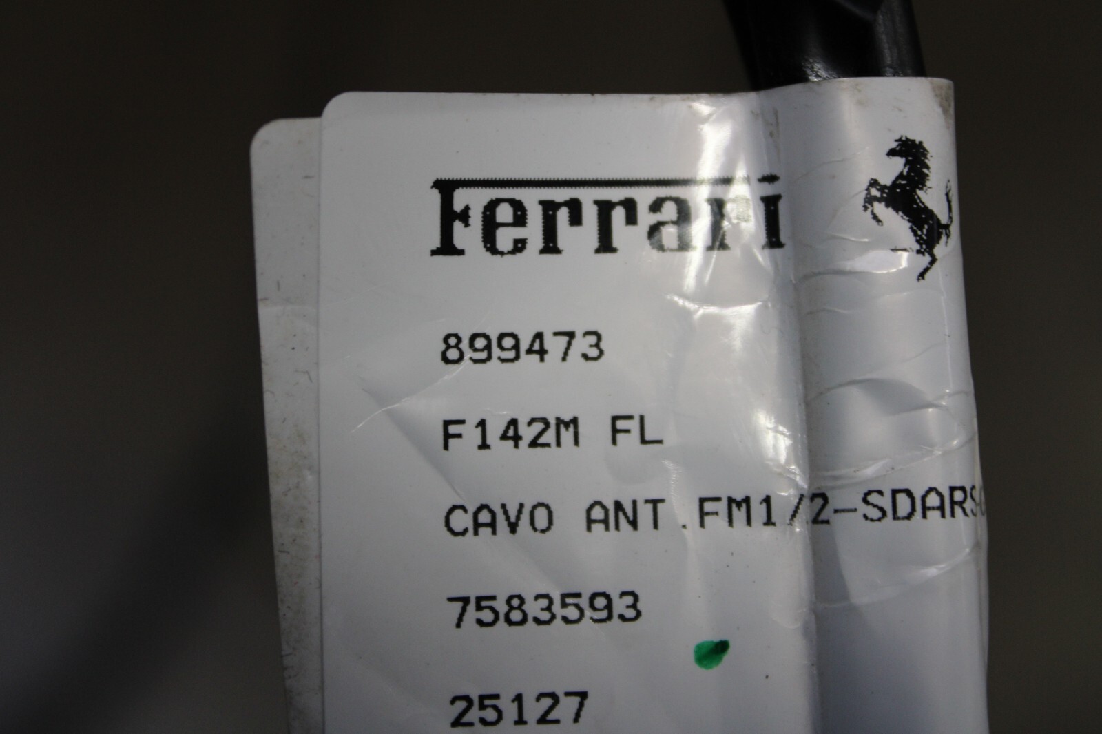 Ferrari F8 Tributo, A-Pillar Antenna Wire Harness, Used, P/N 899473