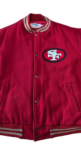Vintage San Francisco 49ers Rare Red Chalk Line Wool Varsity Jacket Size X-Large - Picture 5 of 9