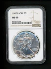 1987 US American Silver Eagle Dollar $1 NGC MS69 GEM UNCIRCULATED Choice White