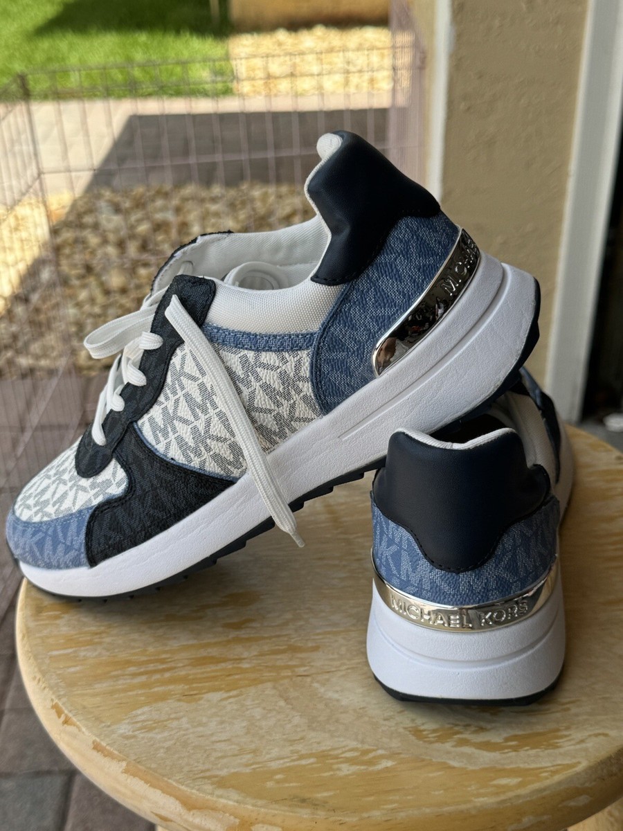 Michael Kors Monique Trainer Lace Up Sneakers MK Signature