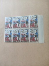 Bloc de 8 timbres YT 1632 facteur de ville journée du timbre 1970