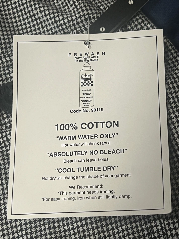 Chef Revival Pants Unisex Size Regular Houndstooth Kitchen Uniform 100% Cotton - Image 4 of 4