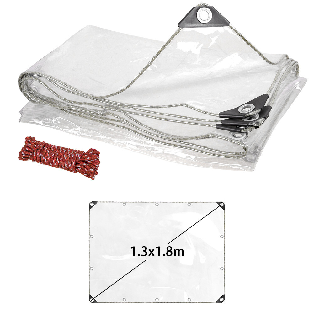 Wasserdichte PVC Plane 5x5m Transparent - Mit Ösen Für Garten & Camping
