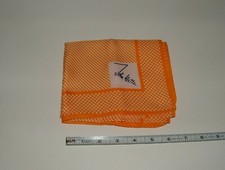 John Weitz Rectangular Scarf, 13" x 42", Orange / White, Vintage, pre-owned