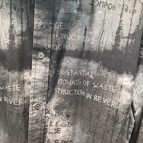 ML Material London ML Men's Sz XL Gray Button Up Shirt Lettering Wording Ecology - Picture 4 of 11