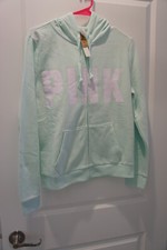 WOMENS HOODIE GREEN SIZE M PINK
