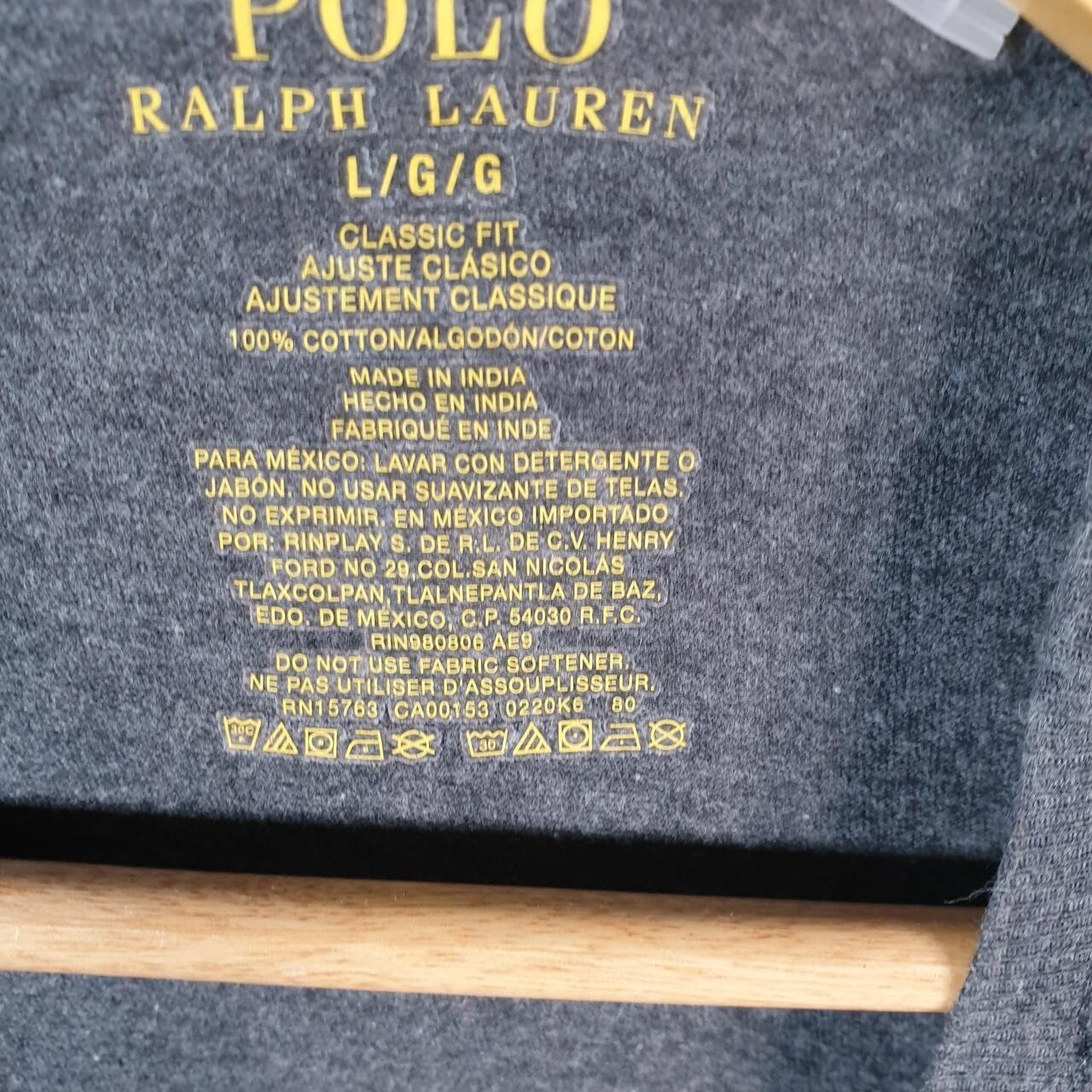 Polo Ralph Lauren vintage uomo grande grigia ricamata vestibilità classica pony