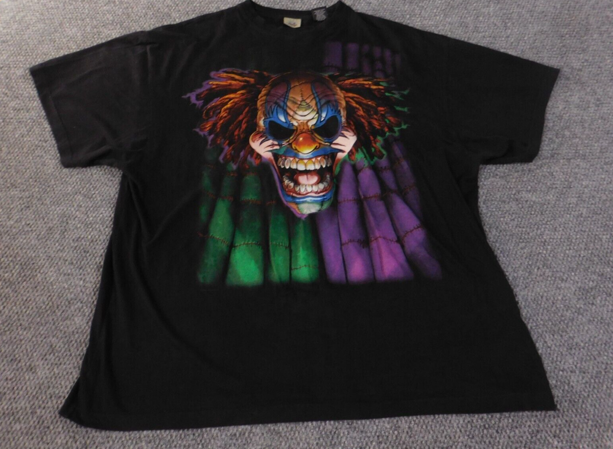 Vintage Liquid Blue Shirt 3XL Clown Y2K Black Mens 2009 all over