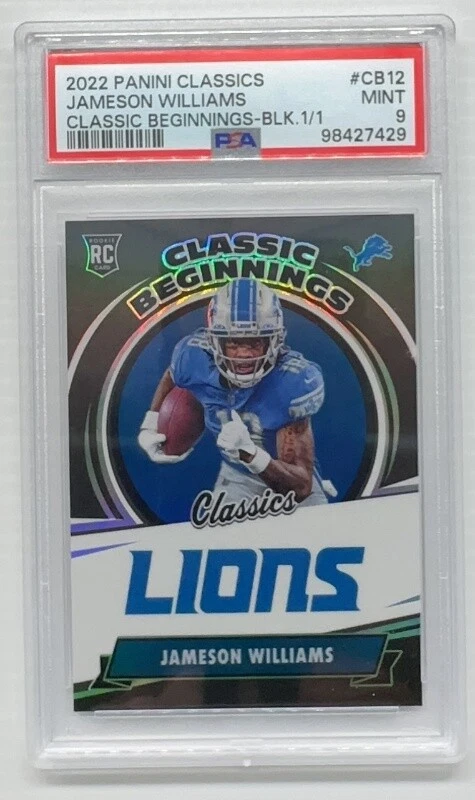 Jameson Williams Panini Classics Classic Beginnings #CB12 Black 1/1