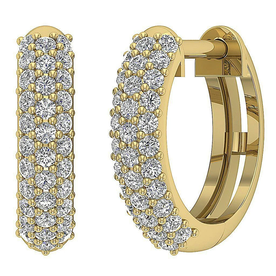 Hoops Earring I1 G 1/2 Ct Natural Diamond Pave Set 0.51Inch White Gold Appraisal - Image 2 of 4