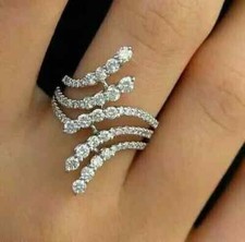 3Ct Round Cut Lab-Created Diamond Engagement Wedding Ring 14k White Gold Plated