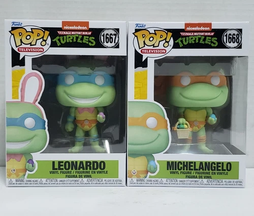 LOT OF 2 LEONARDO & MICHELANGELO EASTER Teenage Mutant Ninja Turtles Funko POP!