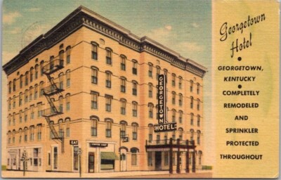 Georgetown, Kentucky Postcard GEORGETOWN HOTEL Street View MWM Linen ...