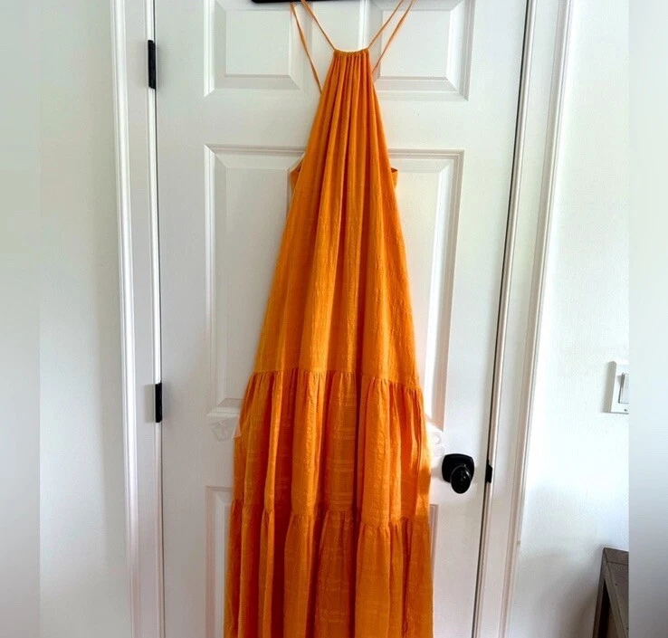 Maxi Vestido para Mujer Young Fabulous And Broke Naranja en Niveles Talla Pequeña Foto 4 de 4