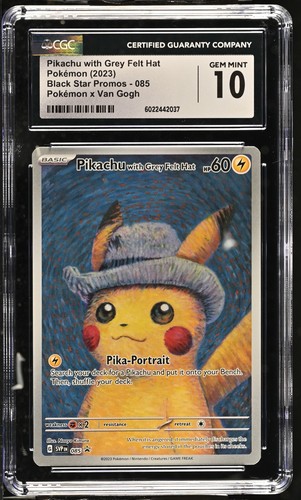 2023 Pokemon Black Star SV Promo 085 Van Gogh Pikachu With Grey Felt Hat CGC 10