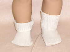 WHITE SOCKS FOR 18 INCH DOLLS 3 INCHES LONG NEW GENERIC