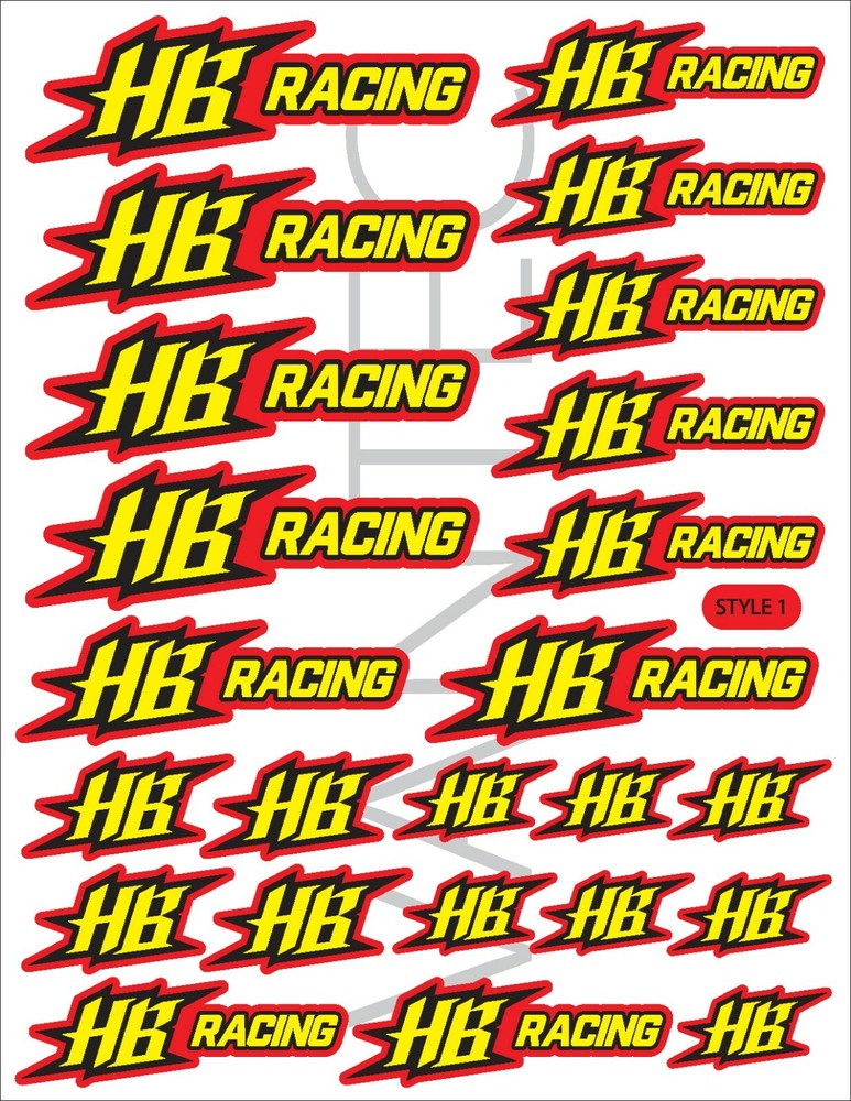 HB Racing RC Sticker Decal electric buggy cars truck D418 RGT8-E