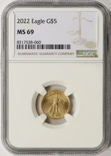 2022 $5 Gold 1/10 oz American Eagle NGC MS69