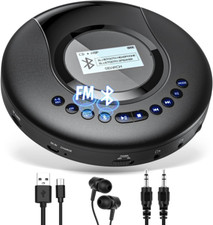 Portable CD Player Bluetooth with FM Radio, 2000Mah Rechargeable CD Player for C