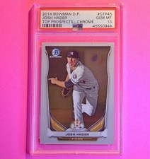 Josh Hader 2014, Bowman Chrome Draft, #CTP45, Rookie PSA 10 Gem Mint