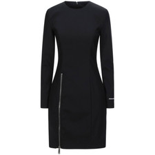 DSQUARED2 Pencil Dress Bodycon Zip Split Logo Mini Black Size 42 - RP £878.00