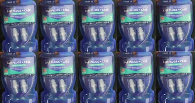 10 x Ear Plugs in Plastic Cases NRR Soft Reusable Waterproof  RITE AID