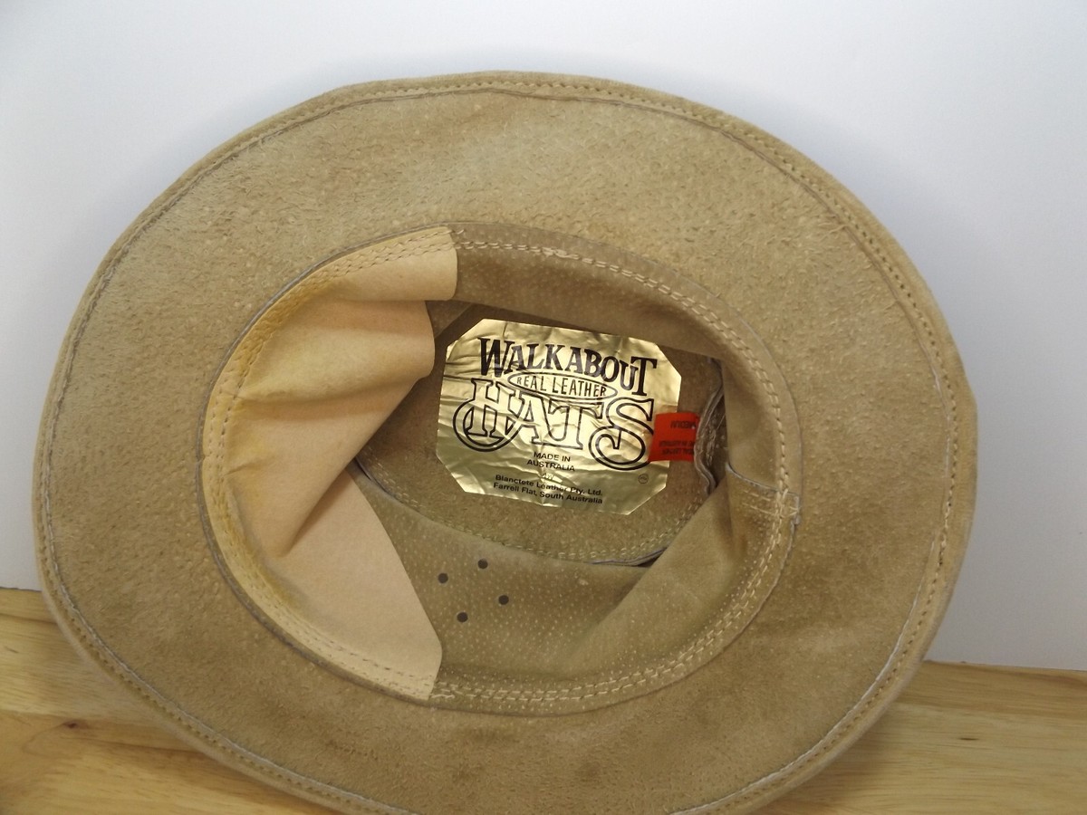帽子 vintage leather damage hunting cup  used Vintage 60s 70s Orange Leather Hunting Trapper Hat Sized