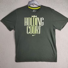 NIKE Shirt Adult Extra Large Green Graphic HOLDING COURT Dri Fit Basketball Mens