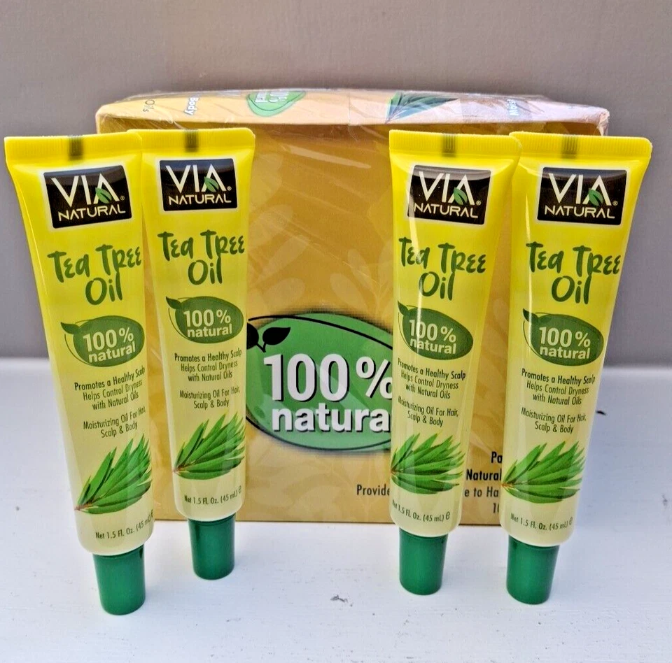 PACK DE 12 A TRAVÉS DE ACEITE HIDRATANTE DE ÁRBOL DE TÉ 100% NATURAL PARA CABELLO, CUERO CABELLUDO Y CUERPO Foto 2 de 4