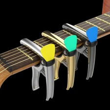 4-in-1 Electric Guitar Tuning Clip String Pickup Nail/ String Clipper/ Plectrum