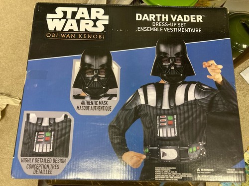 STAR WARS Obi-Wan Kenobi Darth Vader Mask Padded Costume Cosplay Child 4-6 *NEW* - Picture 2 of 4