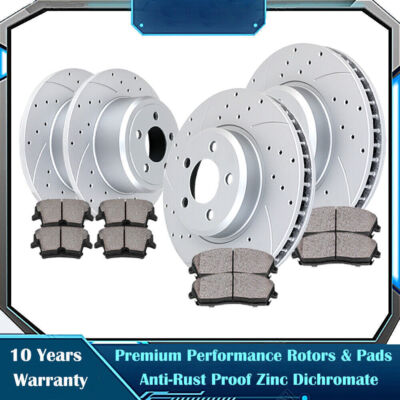 Front Rear Brakes and Rotors Brake Pads for V6 RWD Challenger Charger Magnum300