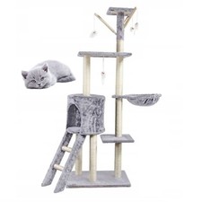 Scratching post 140 cm high cat tree cat climbing tree climbing tower cat cave Grey